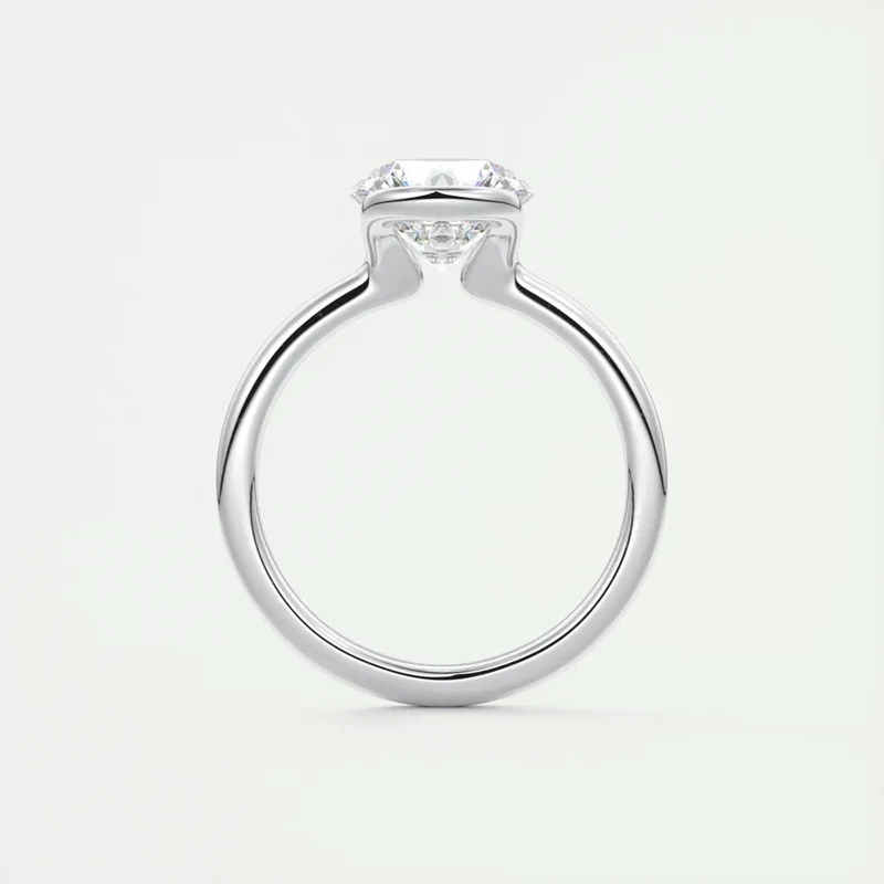 Lnngy 6,5 MM 1CT Half Bezel Moissanit Ring für Frauen S925 Sterling Silber Solitaire Verlobungsring Zertifizierter Schmuck Geschenk – Detail 10