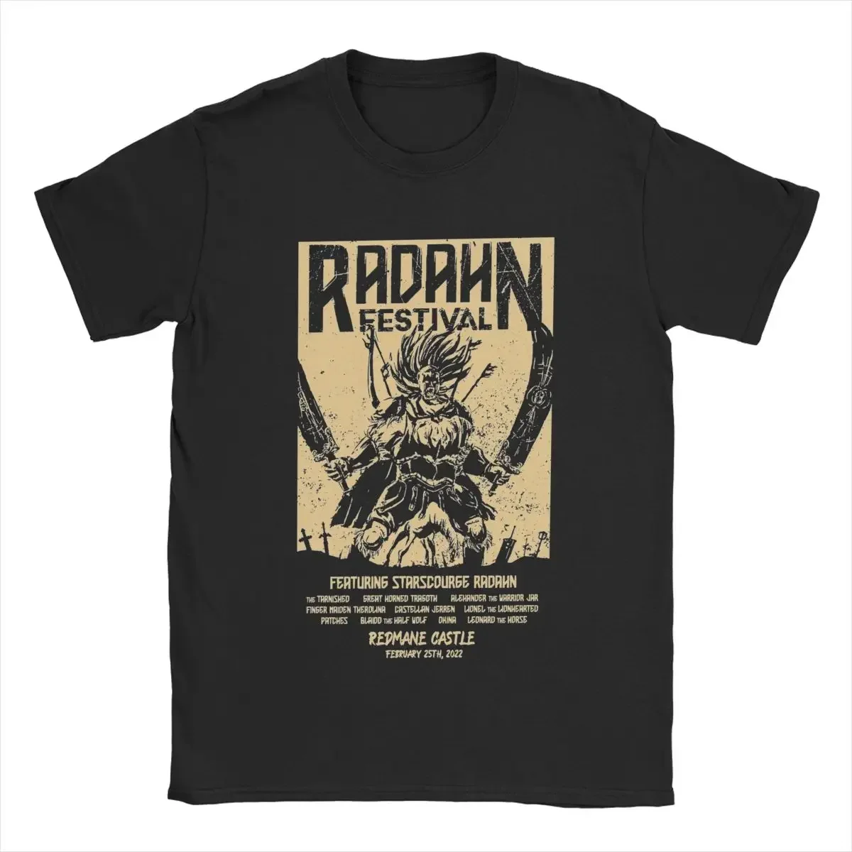 Eldened Ringed Radahn T-Shirt for Men Novelty Pure Cotton Tees Round Collar Short Sleeve T Shirts Gift Idea Clothing