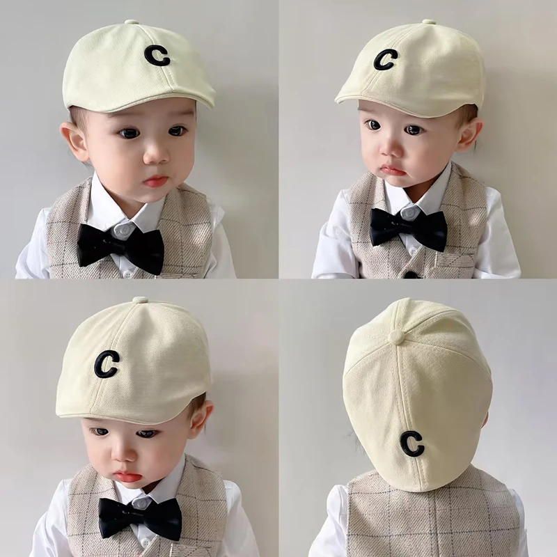 Spring Autumn Children Hat Summer Boys Girls Duck Tongue Cap Cotton Letter Embroidery Design Beret Kids Baby Sun Hats