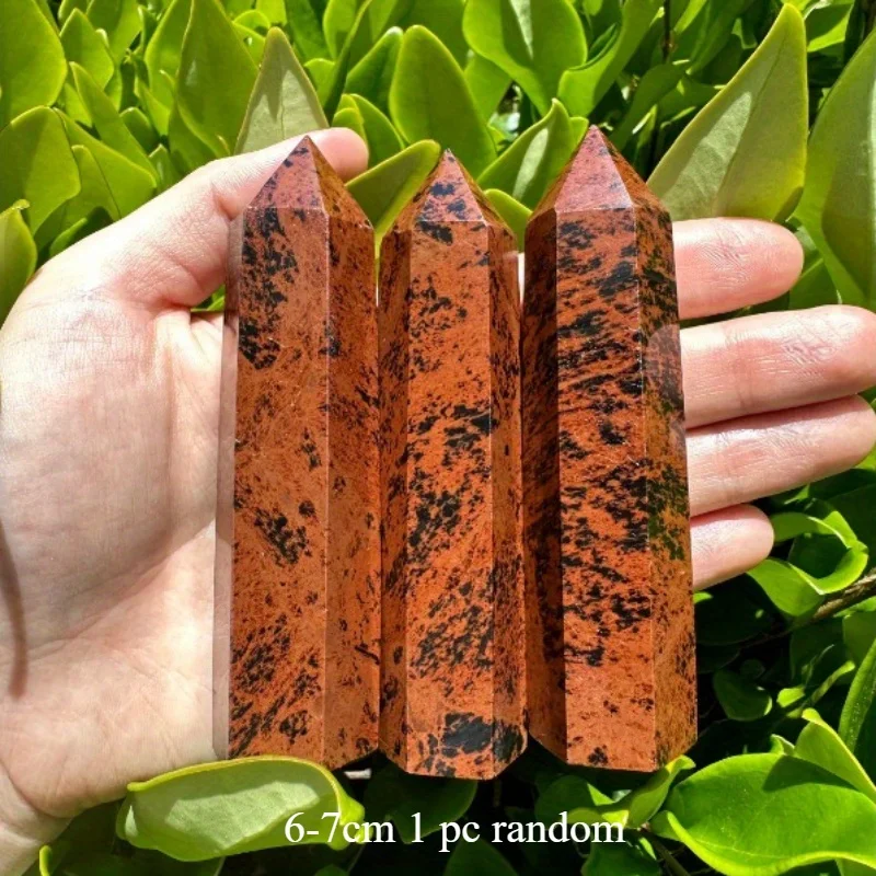1pc Red Obsidian Point, Mahogany Obsidian Point, Red Obsidian Tower For Home Decoraction, For Gift, For Desk Display