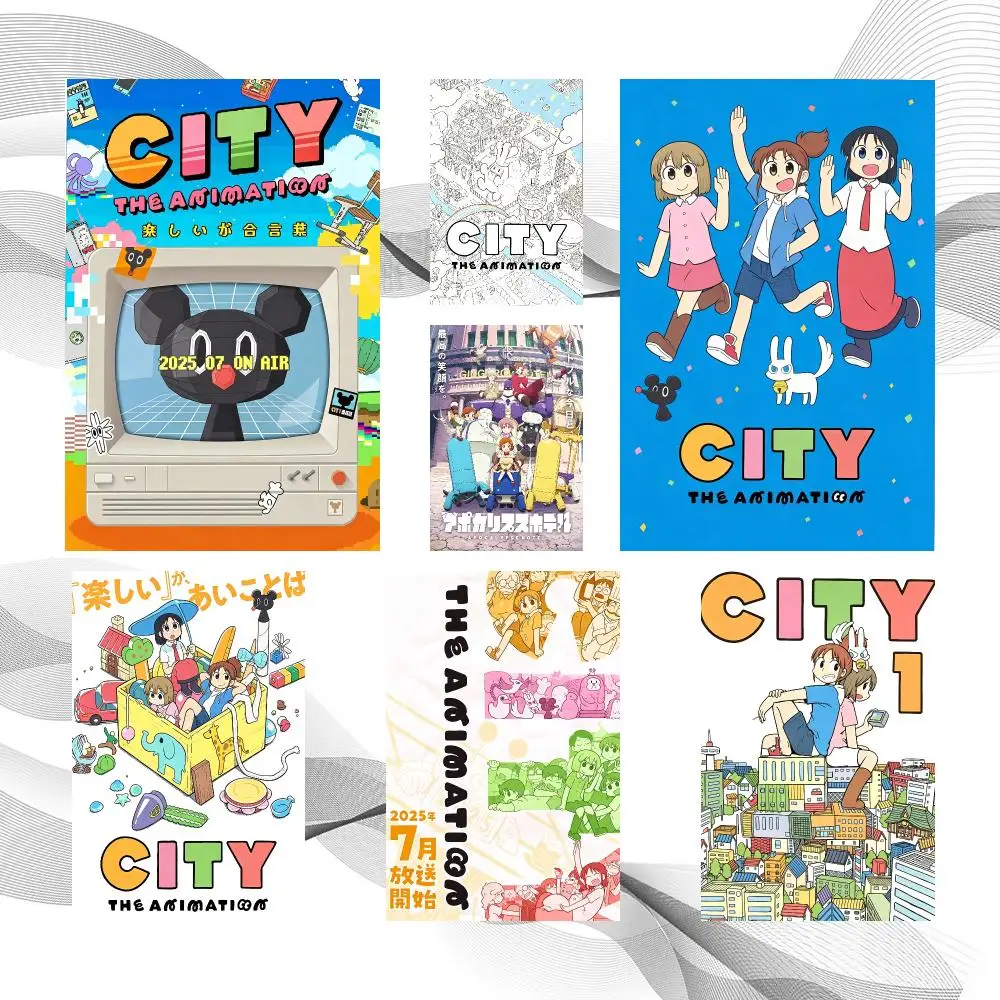 Anime Art C-CITY THE ANIMATION Poster Peel And Stick Wall Art Self Adhesive PP Waterproof Wall Decor Living Room Bedroom Gift