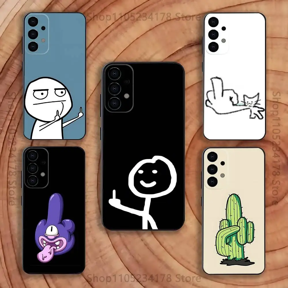 Divertente M-Middle Finger Custodia per telefono per Samsung S24 S22 S25 Ultra S9 S20 FE S23 Plus S10 S21 Antiurto Funda Cover