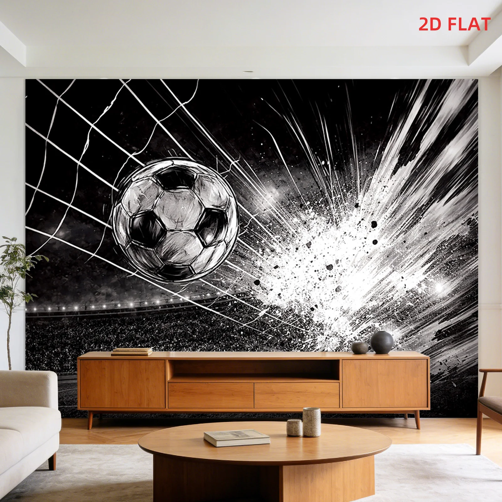 Football Tapestry Wall Hanging Black and White Soccer Ball Goal Net Art Tapestry for Living Room Bedroom Home Decor