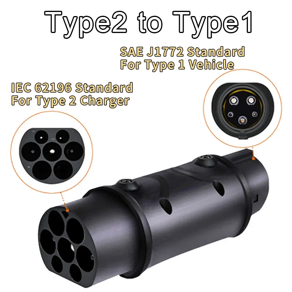 New Adapter Sae J1772 Type 1 To Tesla Connector Type 1 to Type 2 Adaptor Type 1 to Type 2 EV Charging Adapter Type 2 to GBT