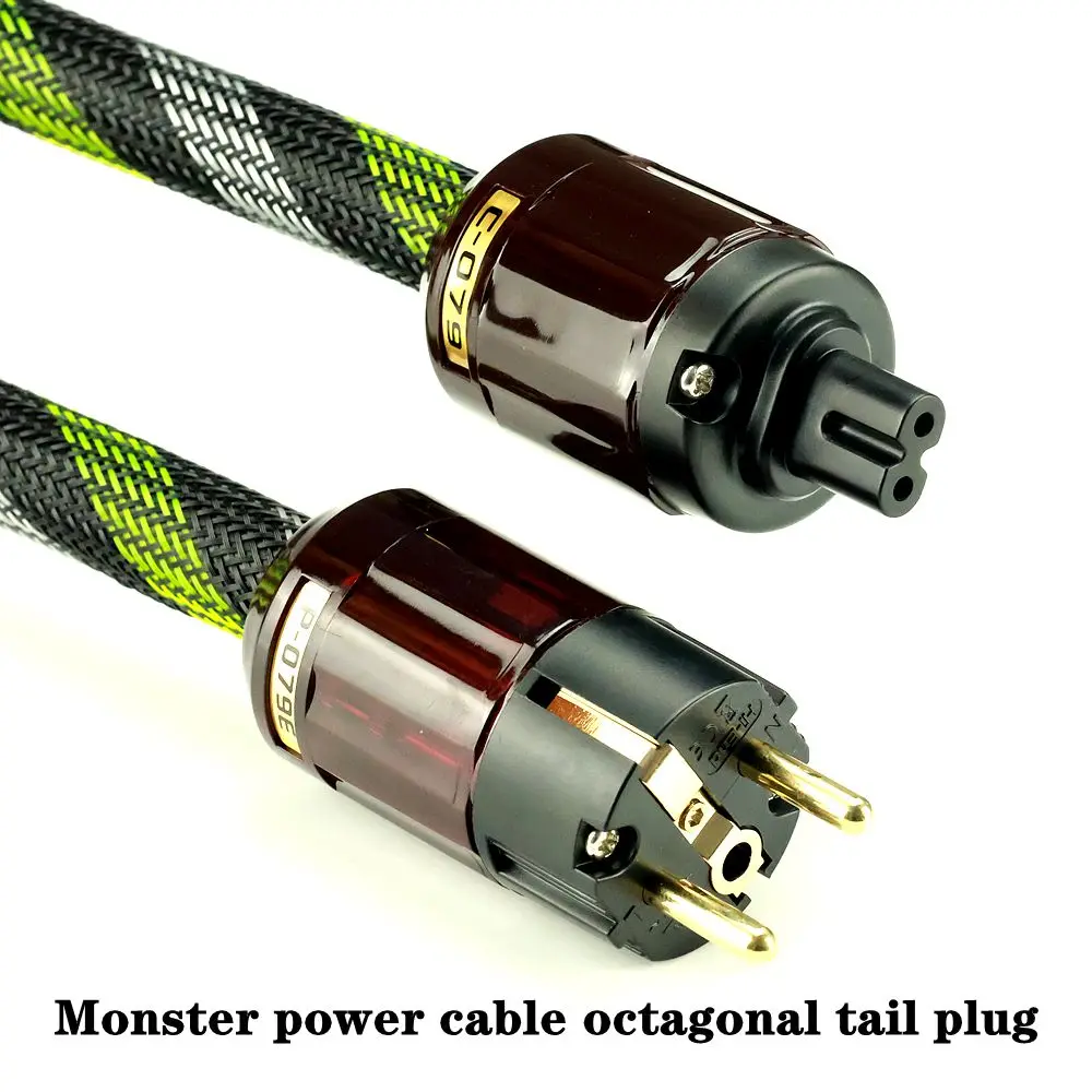 Monster Cable Powerline 400 Gold Plated EU Plug Figure 8 Power Cord HIFI Audio Power Supply Cable