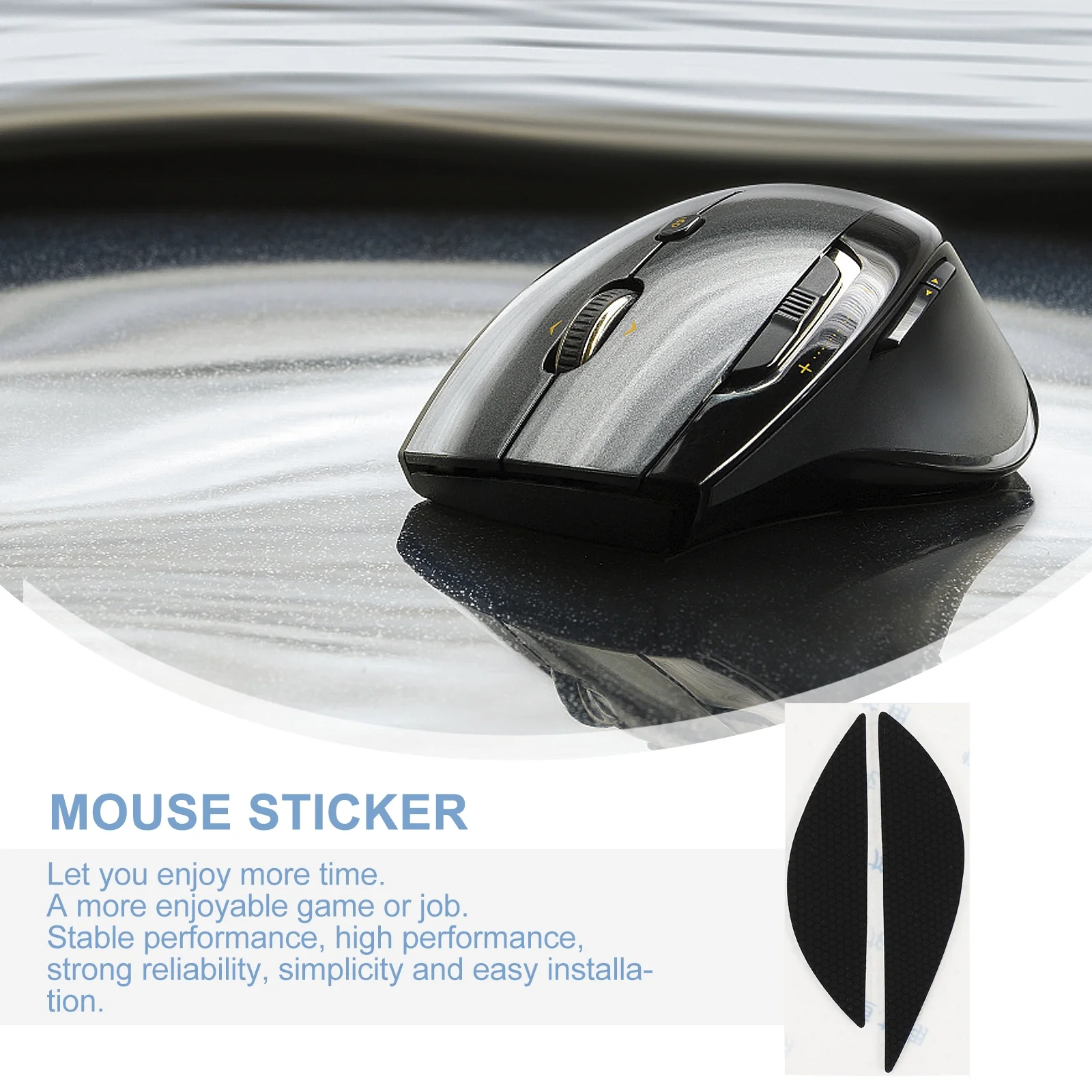 

1Pair Silicone Side Sticker for Mouse Skate Replacement Soft Durable Mouse Grip Tape Computer Accessory
