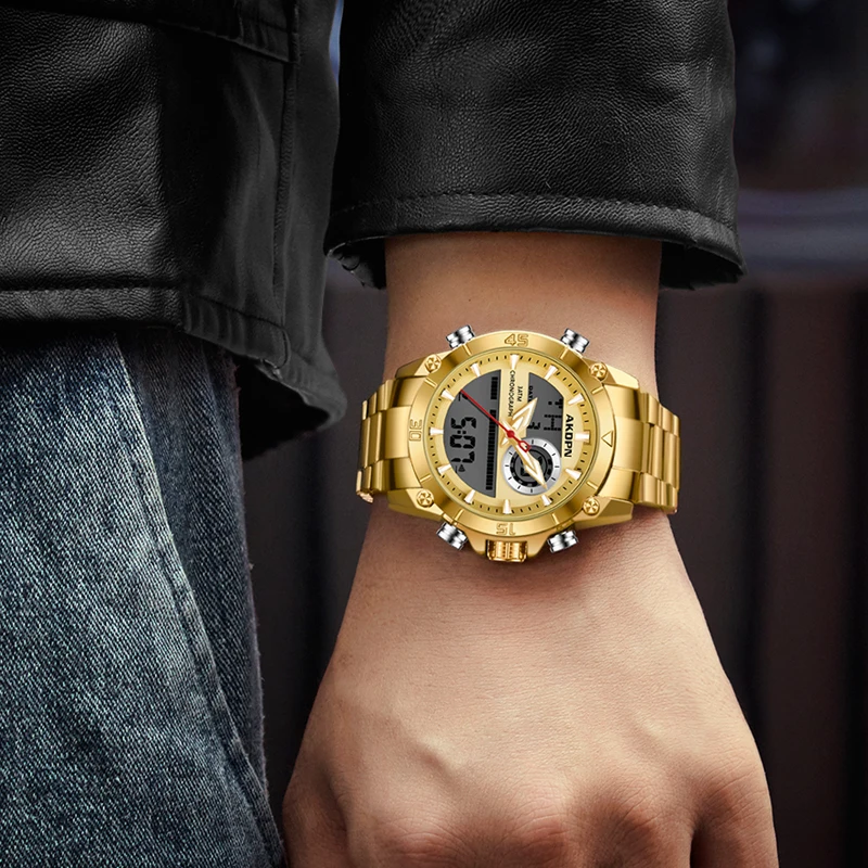 남성용 손목 시계 스포츠 손목 시계 남성용 방수 디지털 Led 남성 시계 군사 스포츠 스테인레스 스틸 남자 손목 시계