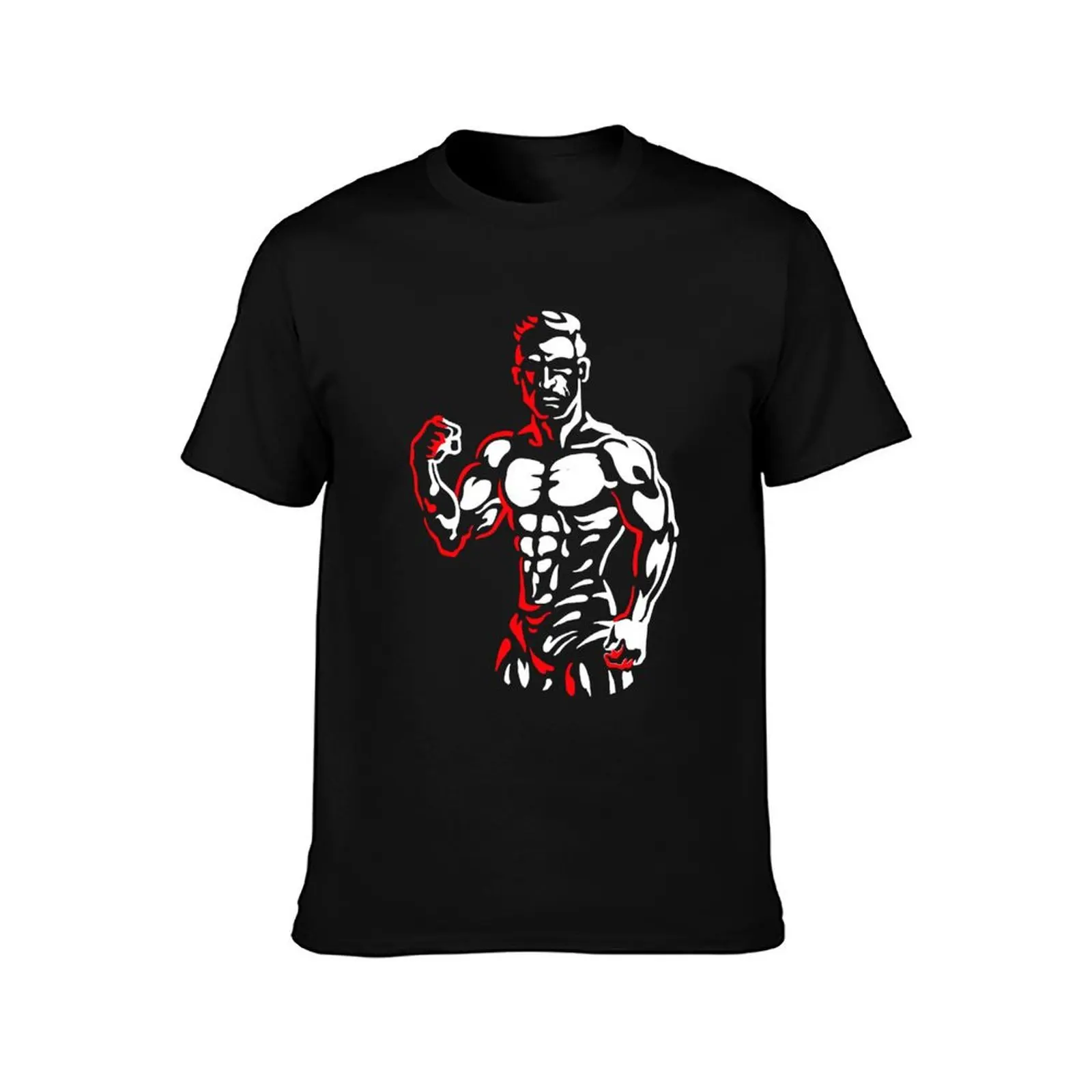 Muscle Mania T-Shirt Summer Casual Cotton Tee Oversized Streetwear Tops Vintage Graphic Print Loose Fit Short Sleeve