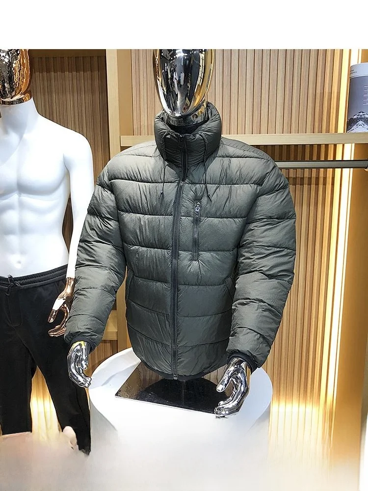 سترة قطنية رجالية سميكة جديدة لفصل الشتاء بتصميم عصري دافئ بديل للريش بقصة قياسية وياقة عالية أنيقة وشبابية #3