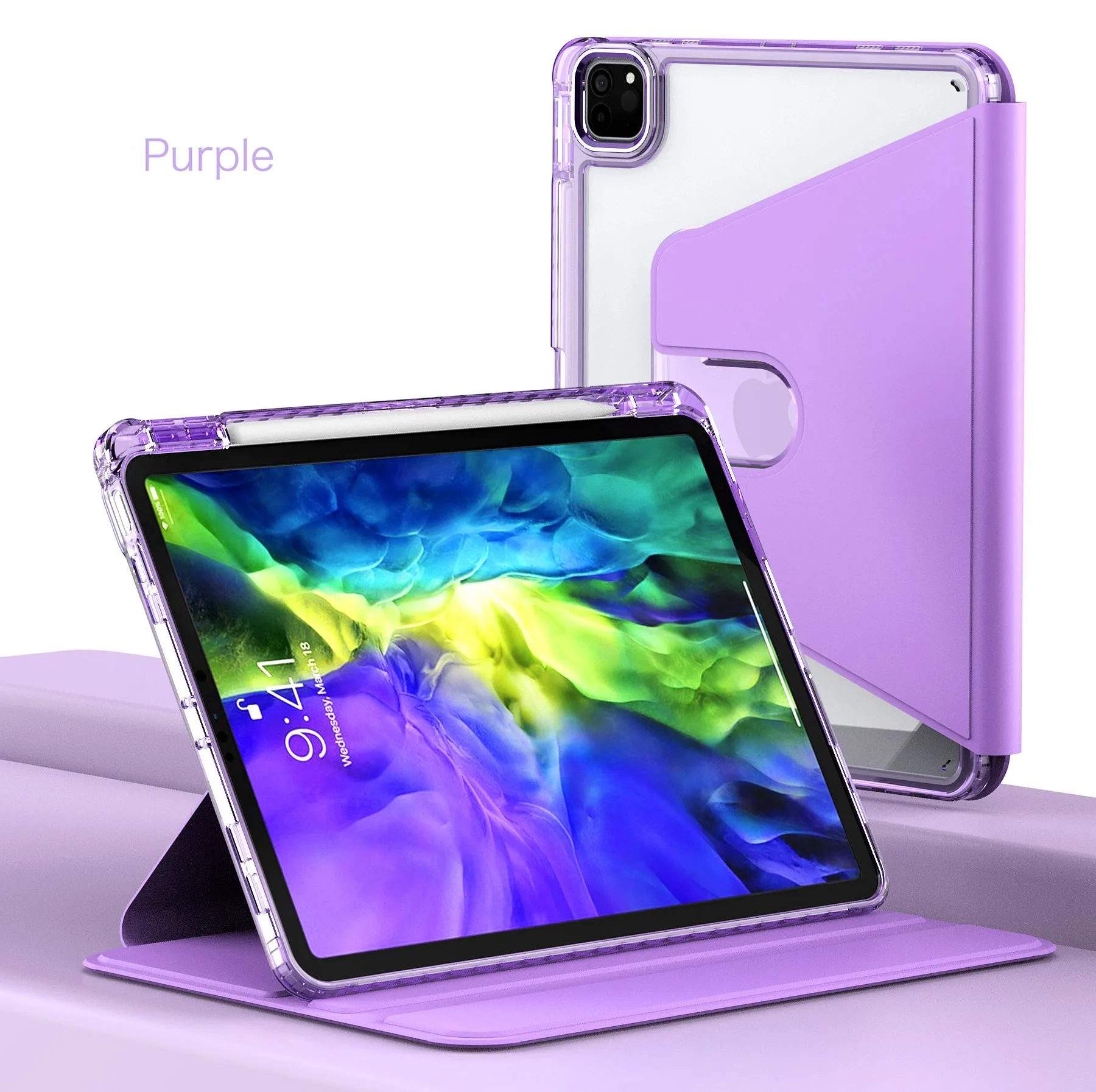 

360 Rotating Case For iPad 10.9 2022 Pro 11 2022 2021 2020 2018 Air 4 iPad 10.2 7th 8th 9th Gen 9.7 2017 2018 Clear Back Cover