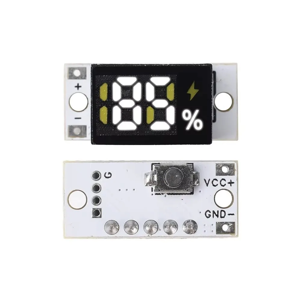LED Digital Display Battery Level Indicator Module Accurate Percentage Display Low Power Operation Battery Power Meter Display
