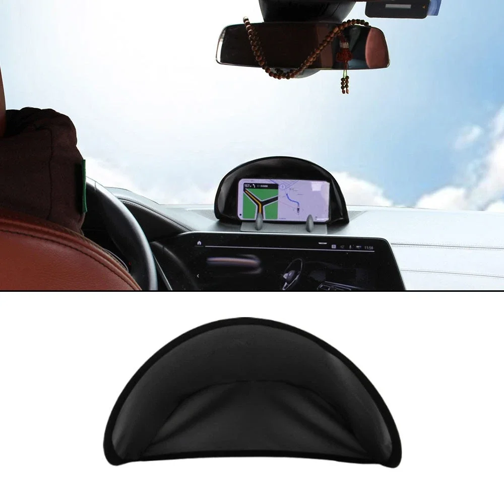 Foldable Car Phone Sun Shade Dashboard Sun Visor with Storage Travel Navigation Phone Sunscreen Protection Cover