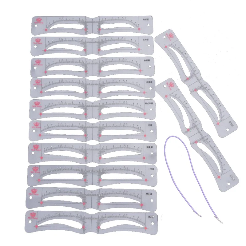 Women Eyebrow Stencils Kit 12 Pieces Eyebrow Shaping Tool Eyebrow Grooming Kit, Quick Thrush Tool