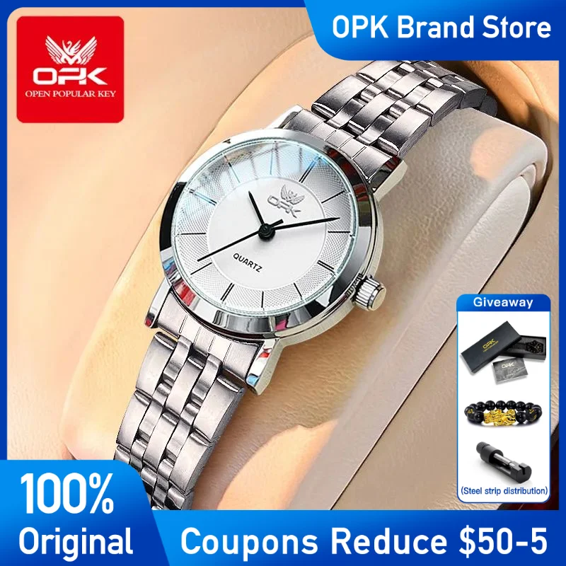 

OPK Women's Watches fashion Brand Quartz Watches Stainless steel Waterproof Women's wristwatch luxury reloj hombre