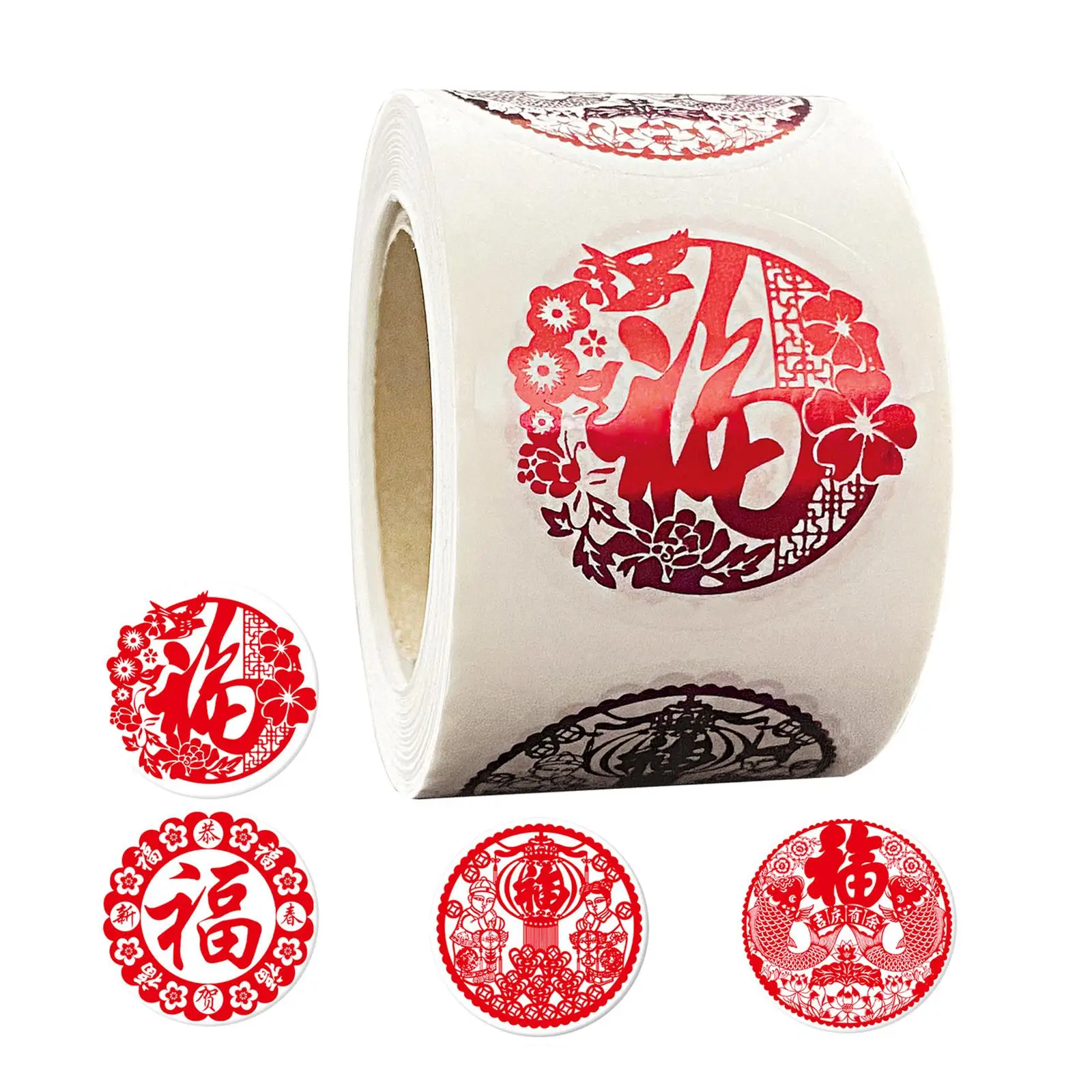 Chinese Fu Stickers Envelope Seal Stickers New Year Stickers Gift Tags Gift Box Label Sticker for Festival Decoration