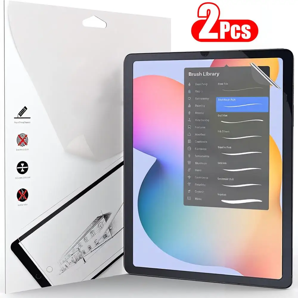 

2Pcs Paper Feel Like Screen Protector For Samsung Galaxy Tab S7 S8 S9 Plus Ultra Samsung Tab S6 Lite S7 S9 Fe A8 A9 A7 No Glass