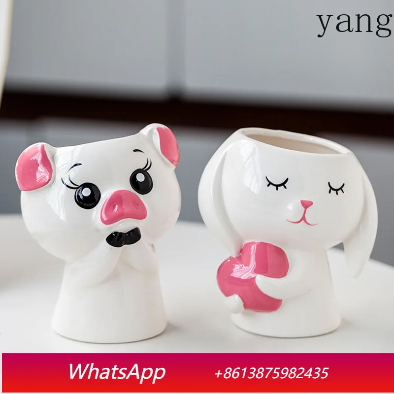 

CX simple ins style, creative and cute large-capacity ceramic pen holder storage box