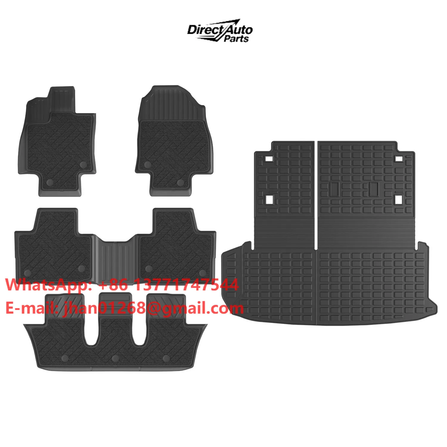 Rear Trunk Mat Backrest Mat Carpet Floor Mat Compatible With 2024 Toyo ta Grand Highlander Accessories TPE Trunk Liner