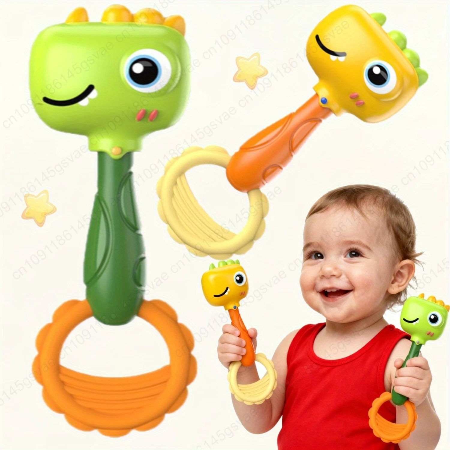 لعبة خشخيشة تفاعلية للرضع للشباب - ألوان باستيل ناعمة للعب الحسي وتطوير المهارات الحركية للأطفال الصغار #1