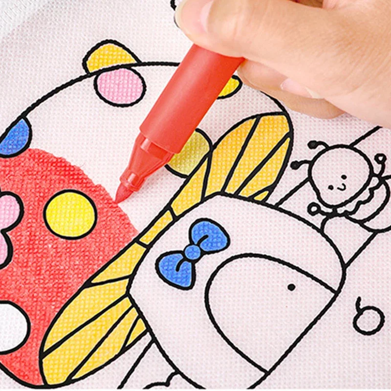 5/10pc Double Sided Graffiti Bag Non-woven Fabric Children Handmade DIY Painting Colored Toys Birthday Party Favors school gifts