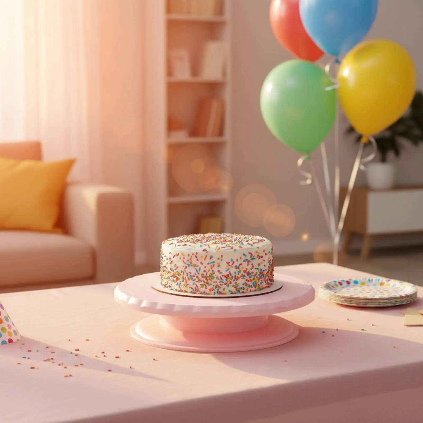 

Cake Turntable Set Non-Slip Base Rotating Cake Stand Tool Kit Baking Supplies Set Easy to Clean Icing Piping Kit