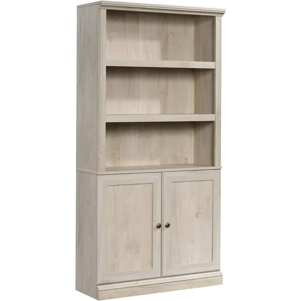 Miscellaneous Storage Bookcase/ Book Shelf With Doors Wall Shelves Furniture for Cd Chalked Chestnut Finish Cd Wooden Stand Cart