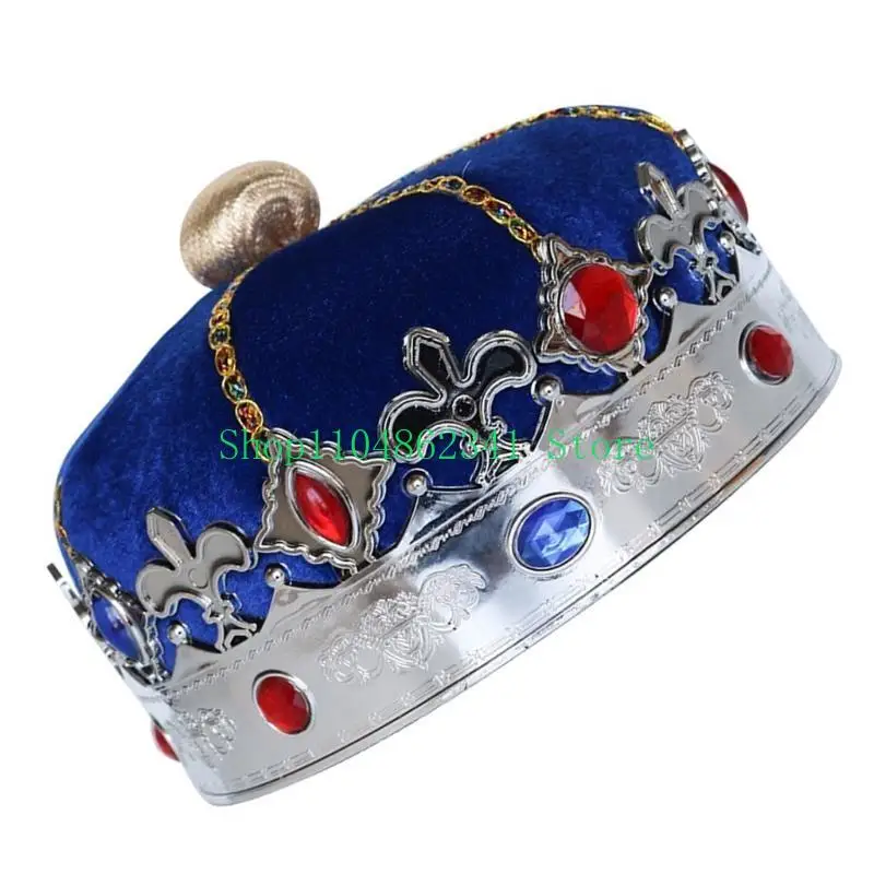 5As King Crown Hat Hoàng gia vua vương miện bên hat vua hoàng vương vương miện sinh nhật vương miện mũ Halloween Phụ kiện trang