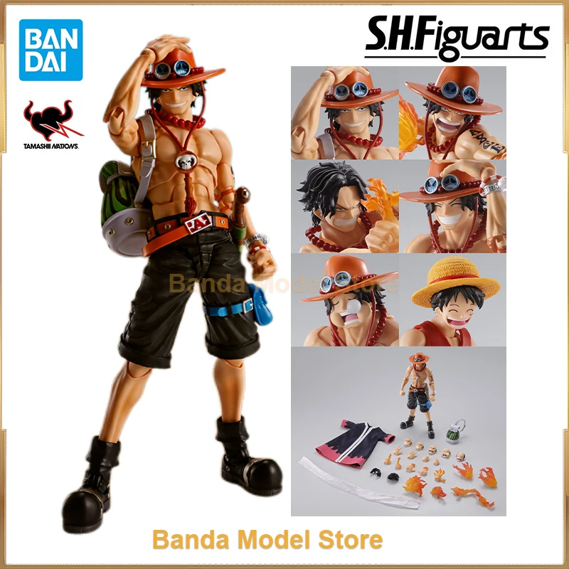 100% Original Bandai S.H.Figuarts SHF Ace Portgas D Ace Fire Fist One Piece PVC Anime Action Collection Figures Model Toys Gifts