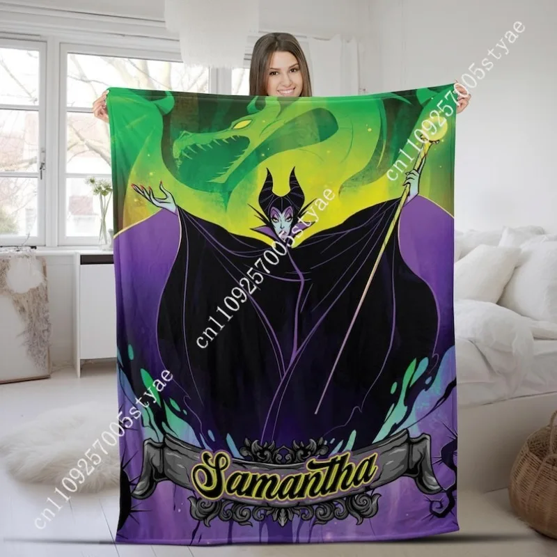 Coperte dei cattivi della regina cattiva Coperta in peluche dei cartoni animati Disney Decorazione per interni Festa per bambini Regali per ragazzi e ragazze Trapunta calda personalizzata