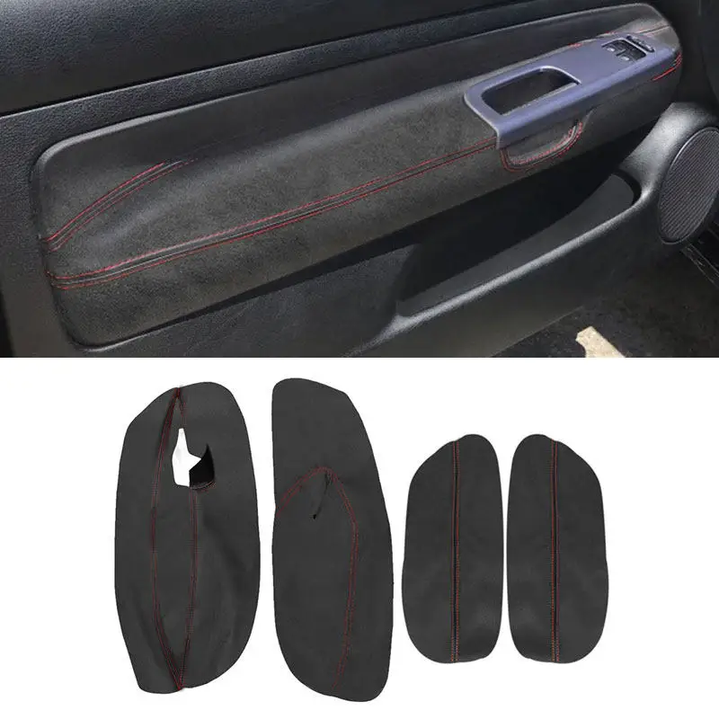 

For VW Golf 4 MK4 1998 1999 2000 2001 2002 2003 2004 2005 only 3 doors Car Suede Leather Cover Door Armrest Decoration Trim LHD