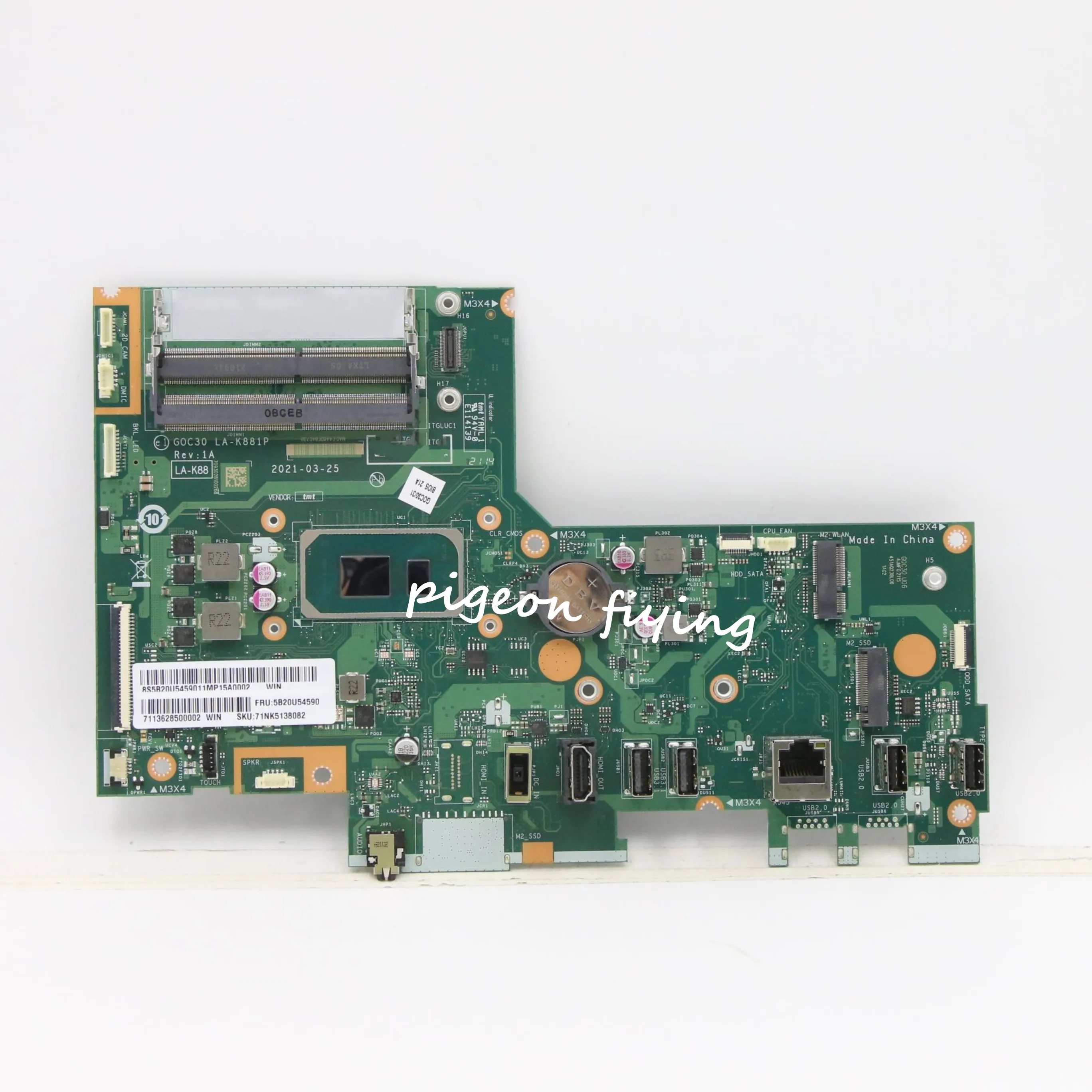 G0c30 LA-K881P mainboard für lenovo idea center aio 3-22itl6 laptop motherboard cpu: I3-1115G4 I5-1135G7 ddr4 100% getestet voll ok