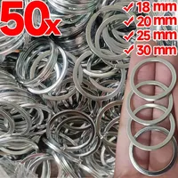 1/50Pcs TA2 Titanium Alloy Keychain Multi Size Pure Titanium Car Key Ring Buckle Key Holder Men Crafts Findings Accessories