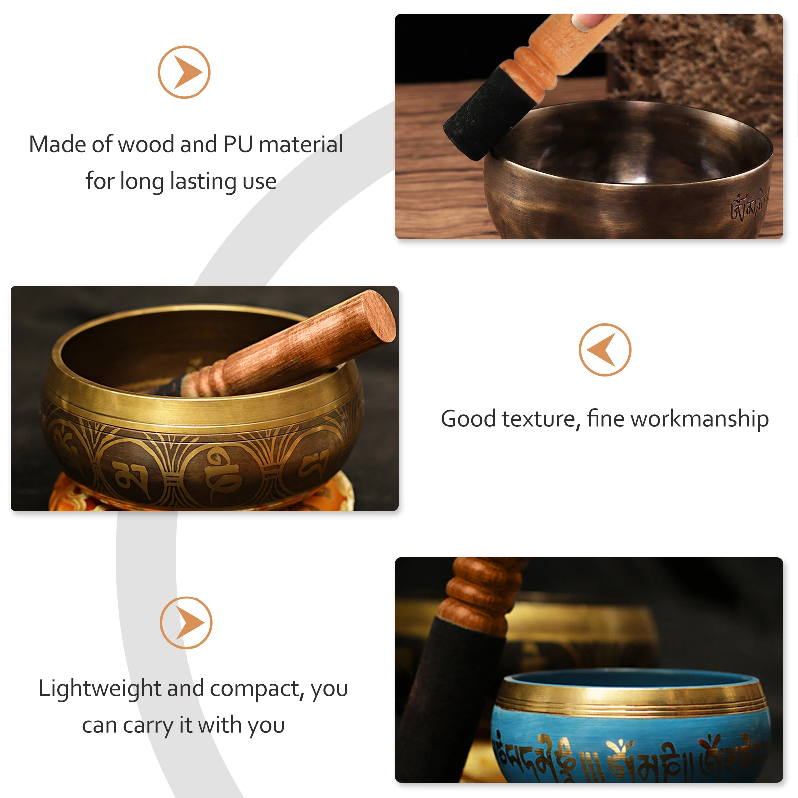 

Singing Bowl Stick Handmade Wooden Mallet Yoga Gifts Meditation Sound Bowl Parts Accessories Practical Long Lasting Worldwide