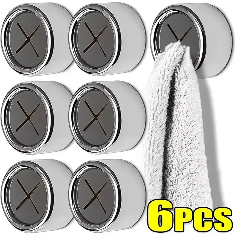 6 Pcs Dishwashing Cloth Non-Punching Storage Clip Dishcloth Kitchen Household Gloves Hook Towel Rack Hole Clip Wall Hanging