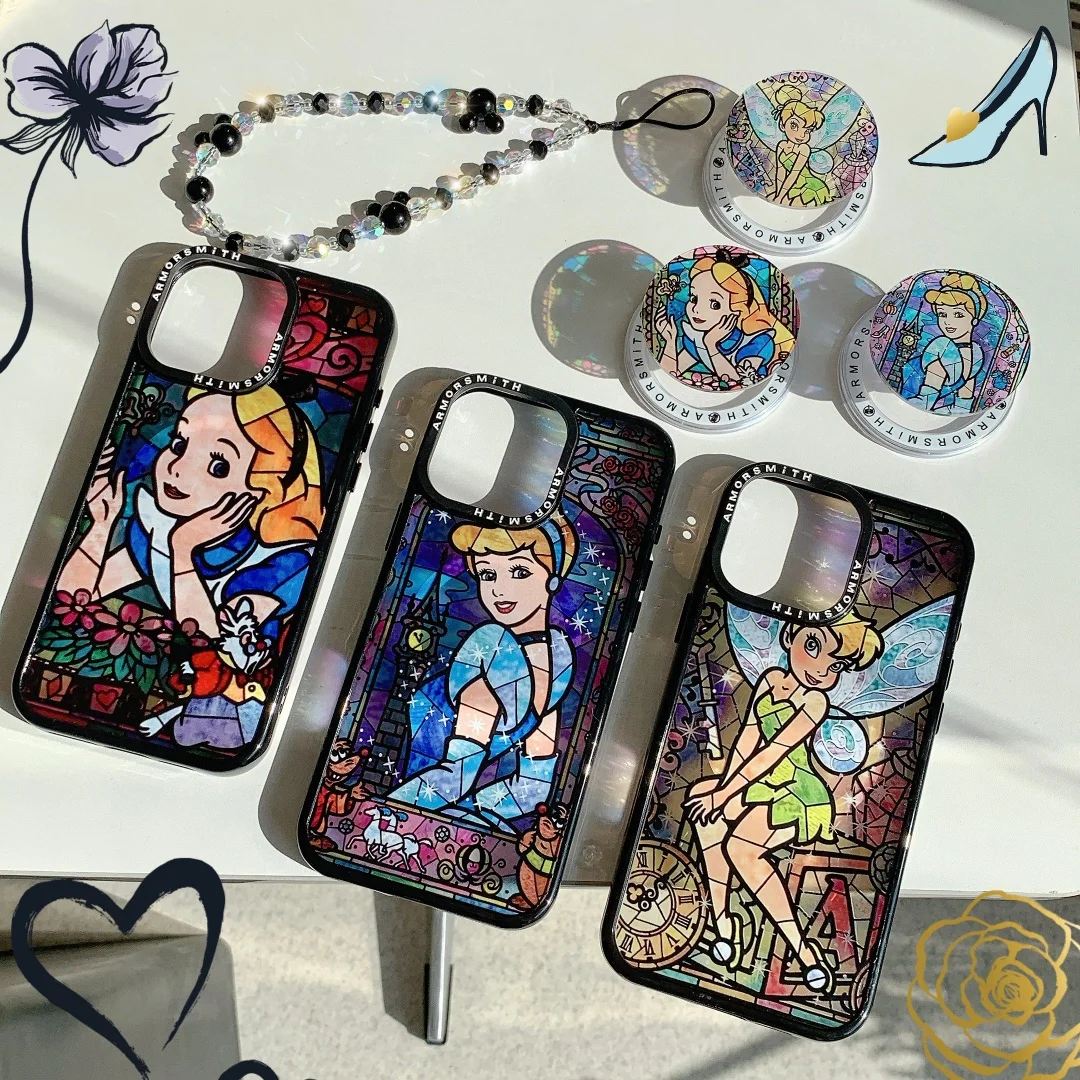 

Colored Crayon Oil Painting Fairy tale Princess Magnetic Holder Phone Case For iPhone 17 16 E 15 14 13 12 11 Pro Max Plus Cover