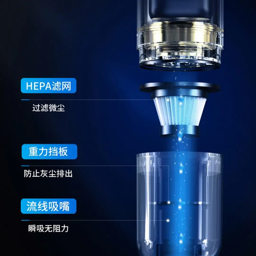 LOMY 5V 2000mAh 180 접이식 진공 청소기(손전등 포함)는 무선 강력한 진공을 불고 빨 수 있습니다.