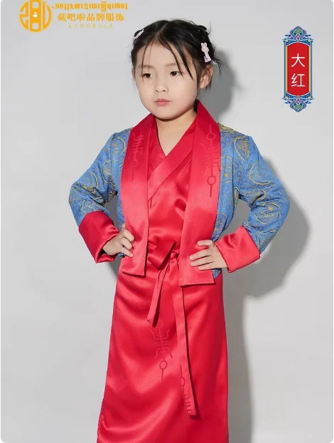 الصينية التبتية الفتيات بولا فستان البدلة أداء الرجعية Xizang الملابس