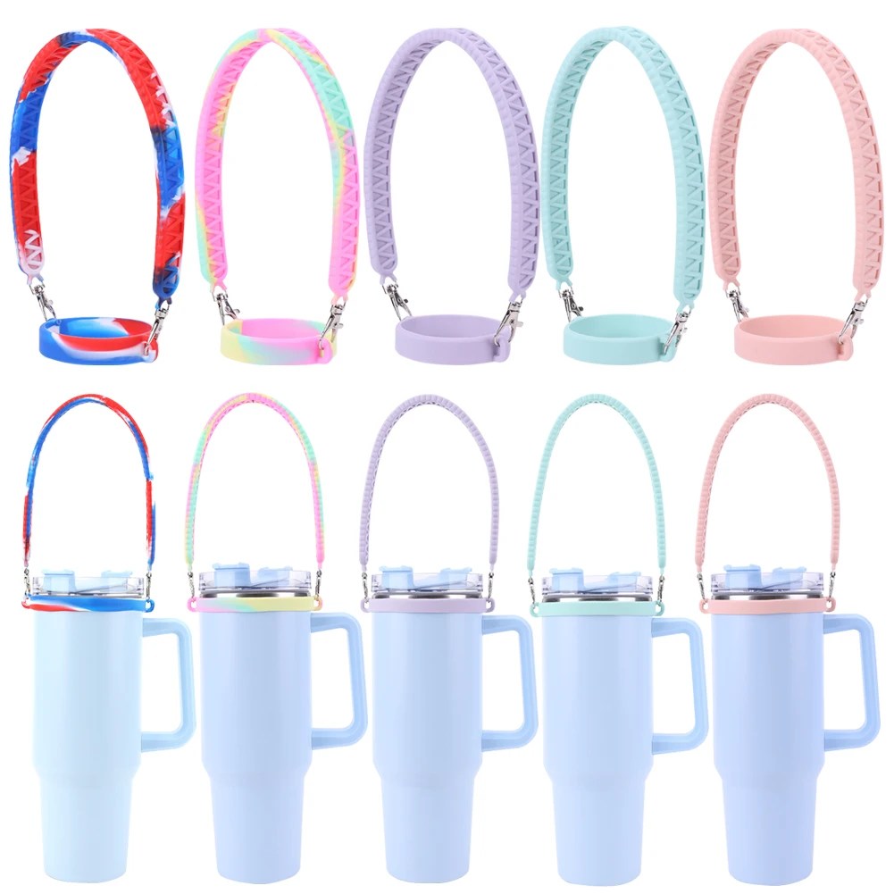 Silicone Water Bottle Strap Fit Most 8-40oz Bottle Water Bottle Sling Water Bottle Holder for Stanley Cup Accessories