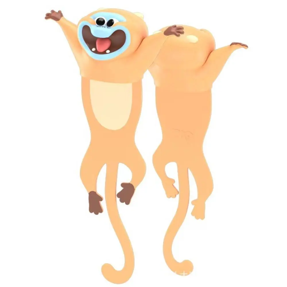 Golden Monkey Squashed Animal Bookmark Tiger Alligator 3D Cartoon Book Marker PVC Pagination Mark Panda Bookmark Students