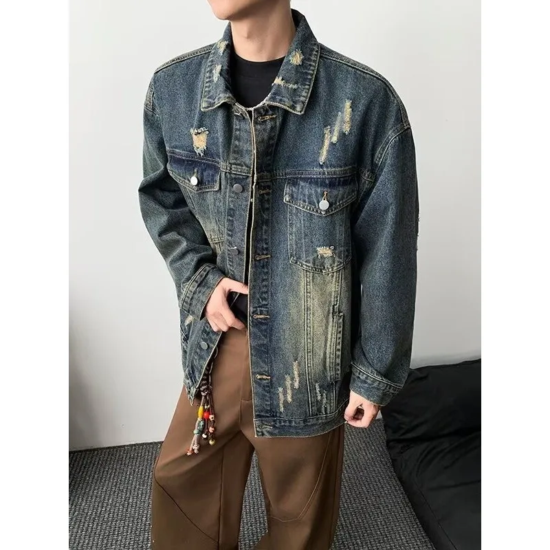

Loose Casual Denim Jaet for Men And Women Large Size 250 Pou Autumn Winter New Sle American Sle Polyester Fiber 00%