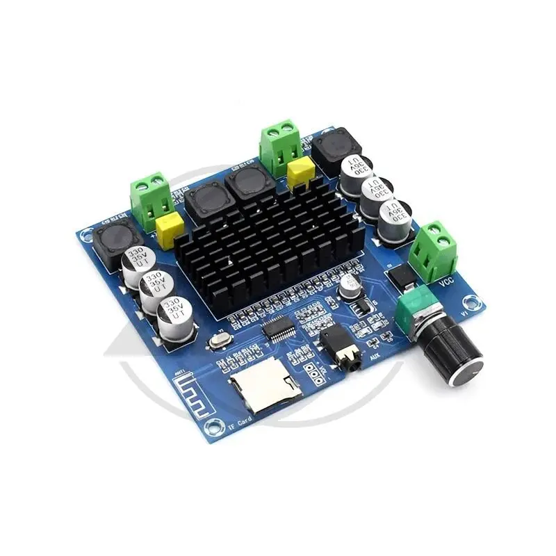 XH-A105 Digital Bluetooth 5.0 Power Amplifier Board TDA7498 Dual 100W Onboard Potentiometer AUX TF Card