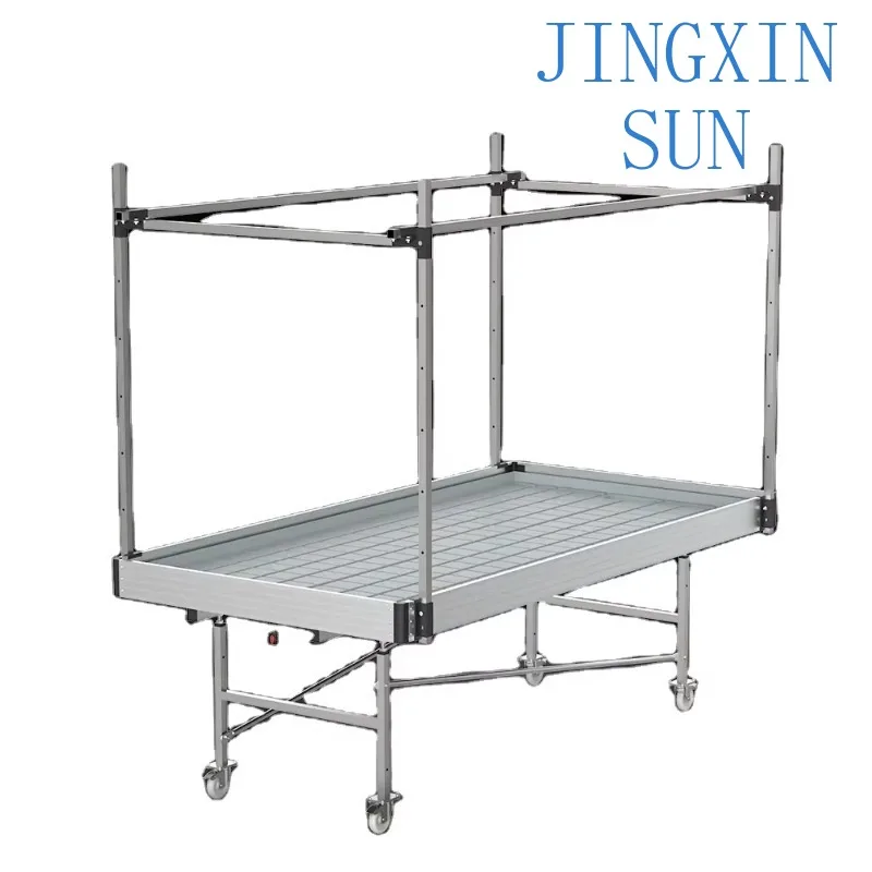 Hydroponic Greenhouse Grow Table With Growing Trays Rolling Benches For Commercial Green house Grow Table