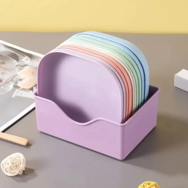 

10 Pcs Plastic Plates Reusable Resistant Pet Bowl Dessert Dinner Kitchen Party Barbecue Durable Snack Salad Bowl