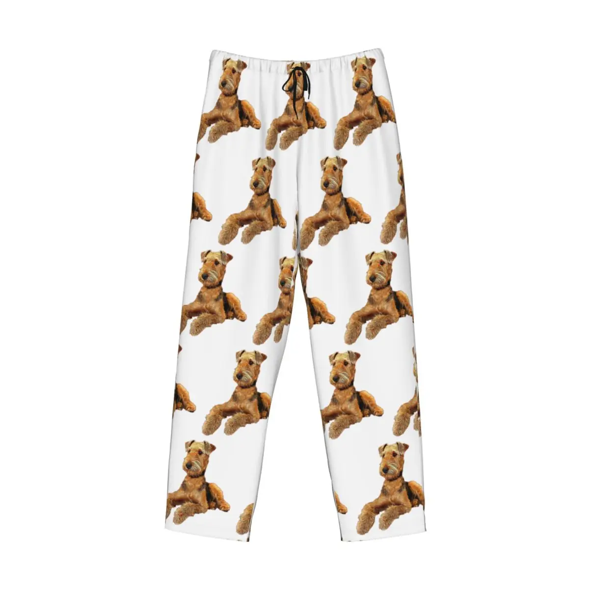 Custom Airedale Terrier Beautiful Dog Pajama Pants Men Sleepwear Sleep Lounge Bottoms with Pockets