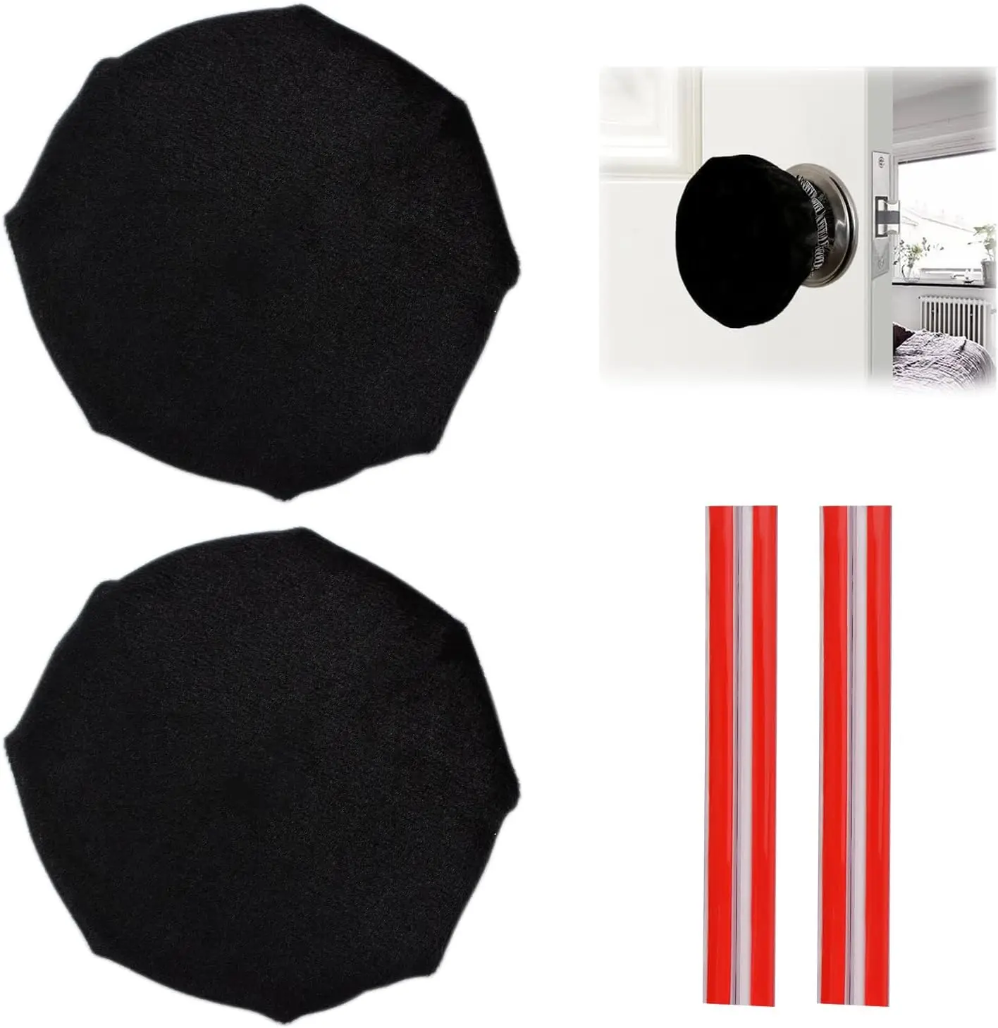 

2Pcs Soft Round Door Knob Covers for Anti-Static and Anti-Collision Protection with Clear Adhesive Strip