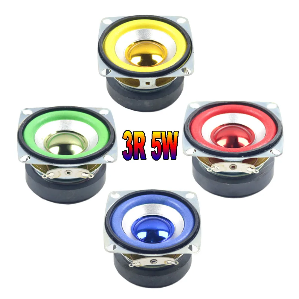 

3R 5W 53MM Audio Full Range Speaker Driver 45mm External Magnetic Speaker 3Ohm 5W Foam Yellow Blue Red Green Edge Bright Cap