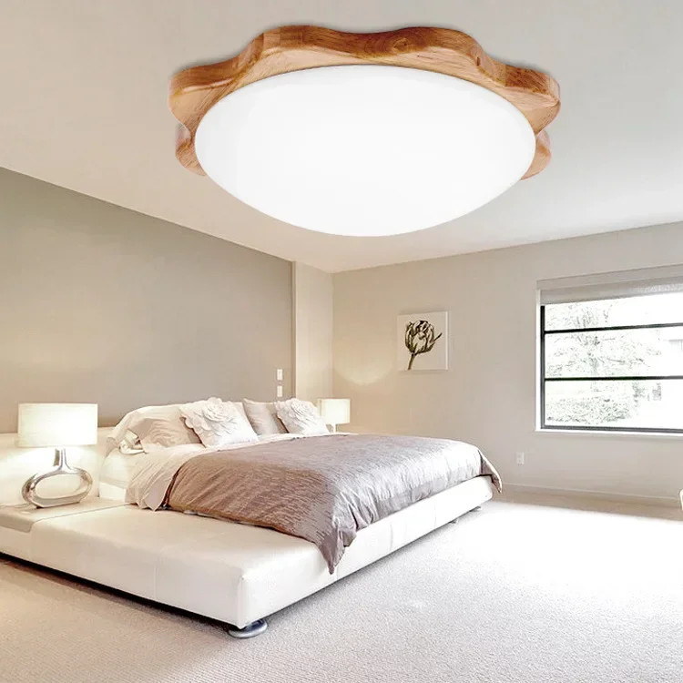 

Creative balcony aisle lighting of log ceiling lamp in pastoral parlor dining room solid wood ceiling lamp in Nordic bedroom