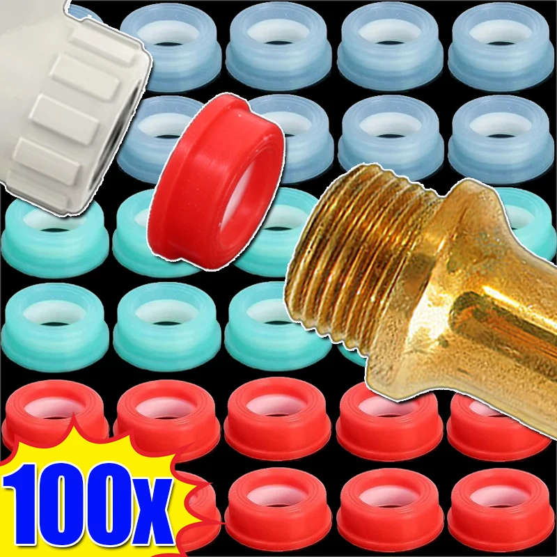 누수 방지 씰링 개스킷 실리콘 와셔, 삼각형 밸브 나사산 파이프 플러그 버클, 욕실 수도꼭지 액세서리, 10 개, 100 개