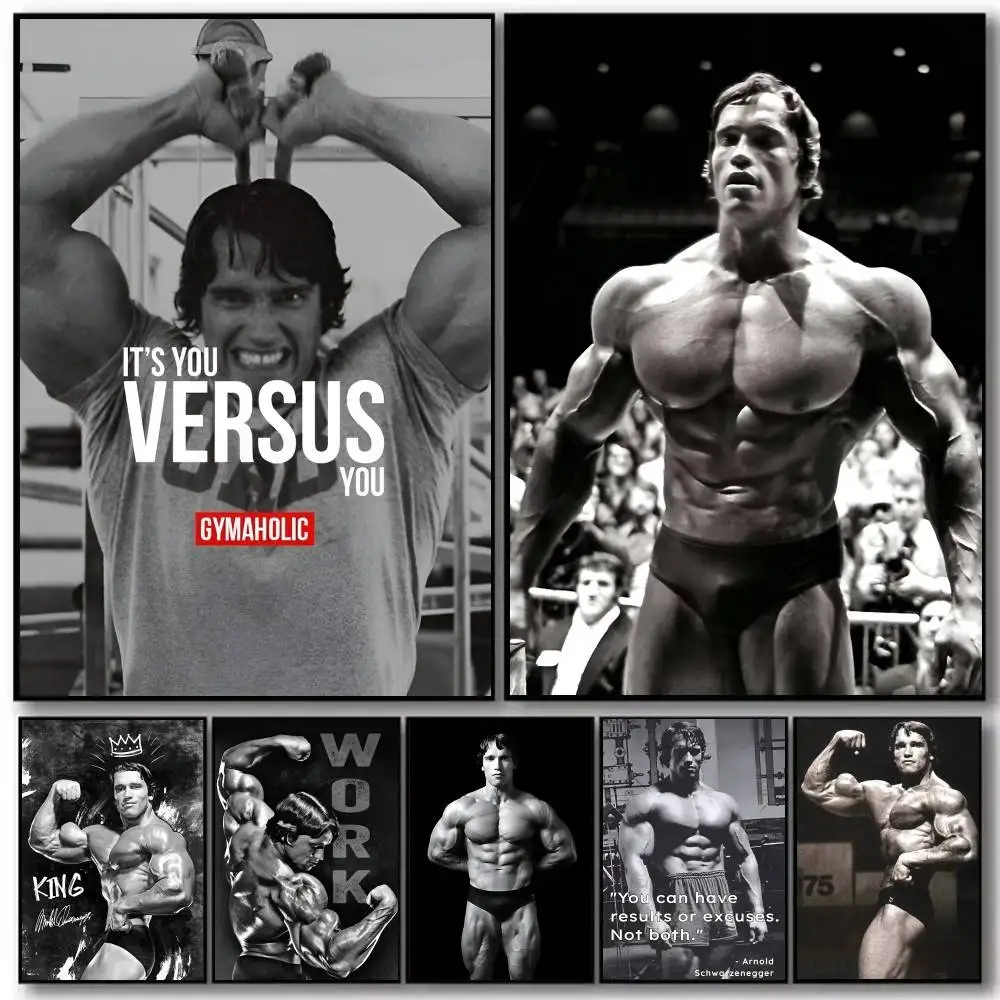 Arnold Schwarzenegger Fitness  Poster and Prints Wall Art Pictures for Modern Bedroom Game Room Home Decor
