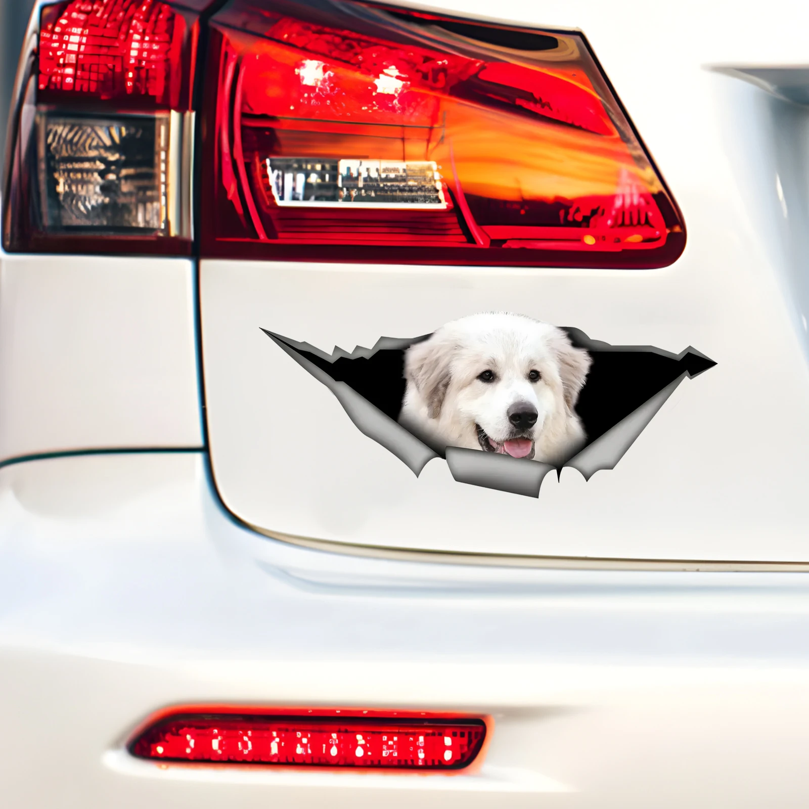 DK518# Cute Great Pyrenees Car Decals Bumper Window Animal Stickers Car Accessories Waterproof Vinyl Material